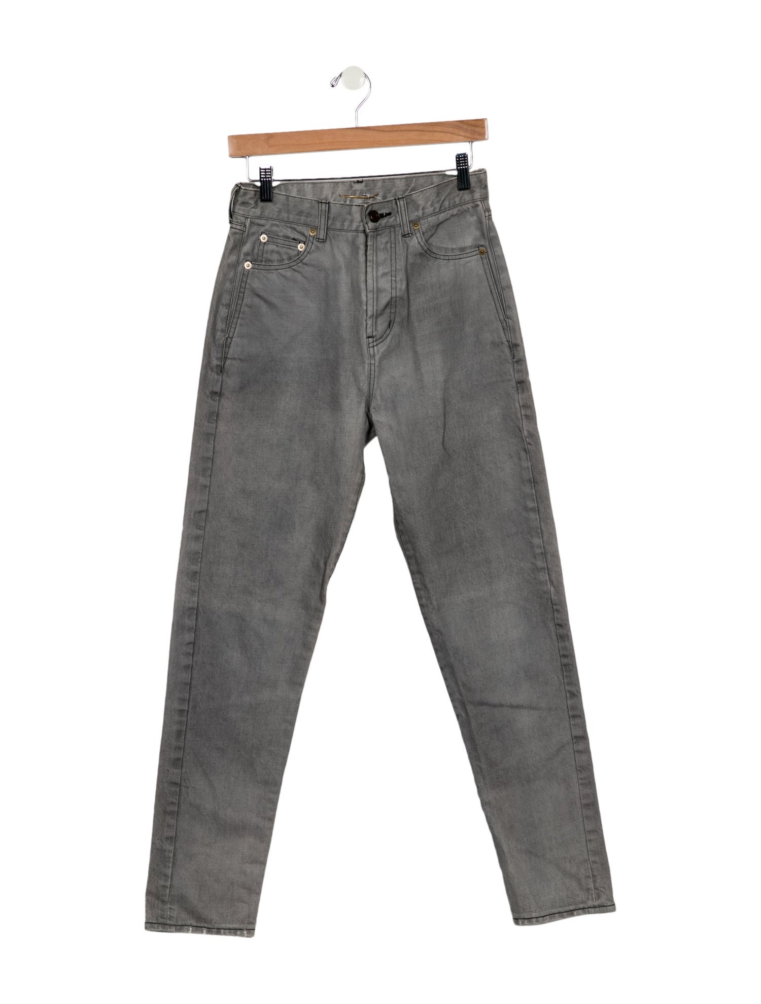 Saint Laurent High-Rise Straight Leg Jeans