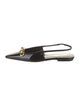 Saint Laurent Patent Leather Chain-Link Accents Slingback Flats