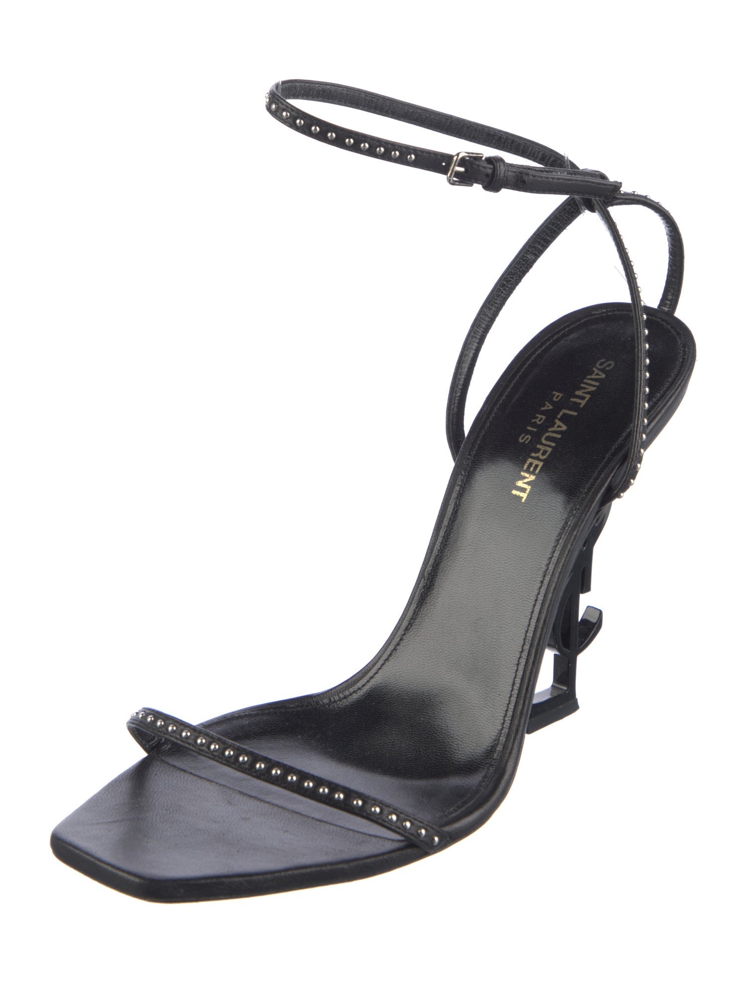 Saint Laurent Leather Studded Accents Sandals