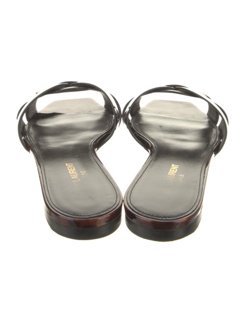 Saint Laurent Patent Leather Animal Print Slides