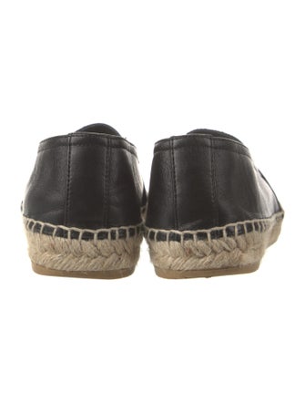 Saint Laurent Leather Whipstitch Trim Espadrilles