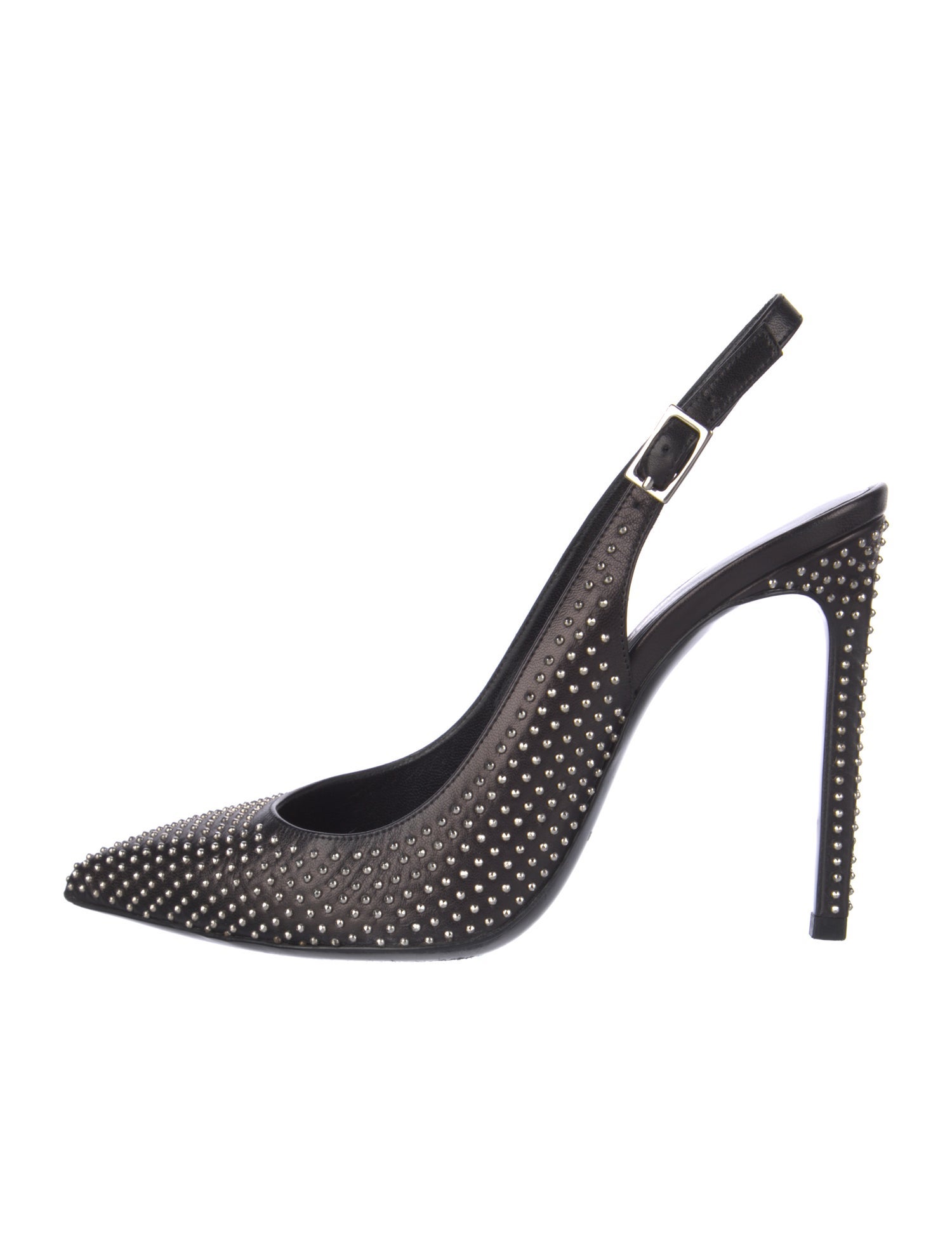 Saint Laurent Leather Studded Accents Slingback Pumps