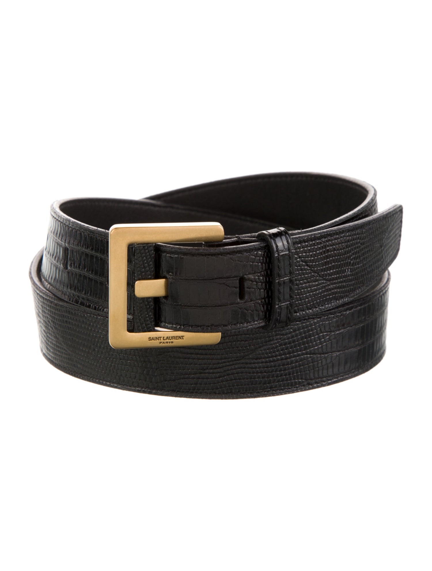 Saint Laurent Embossed Leather Waist Belt