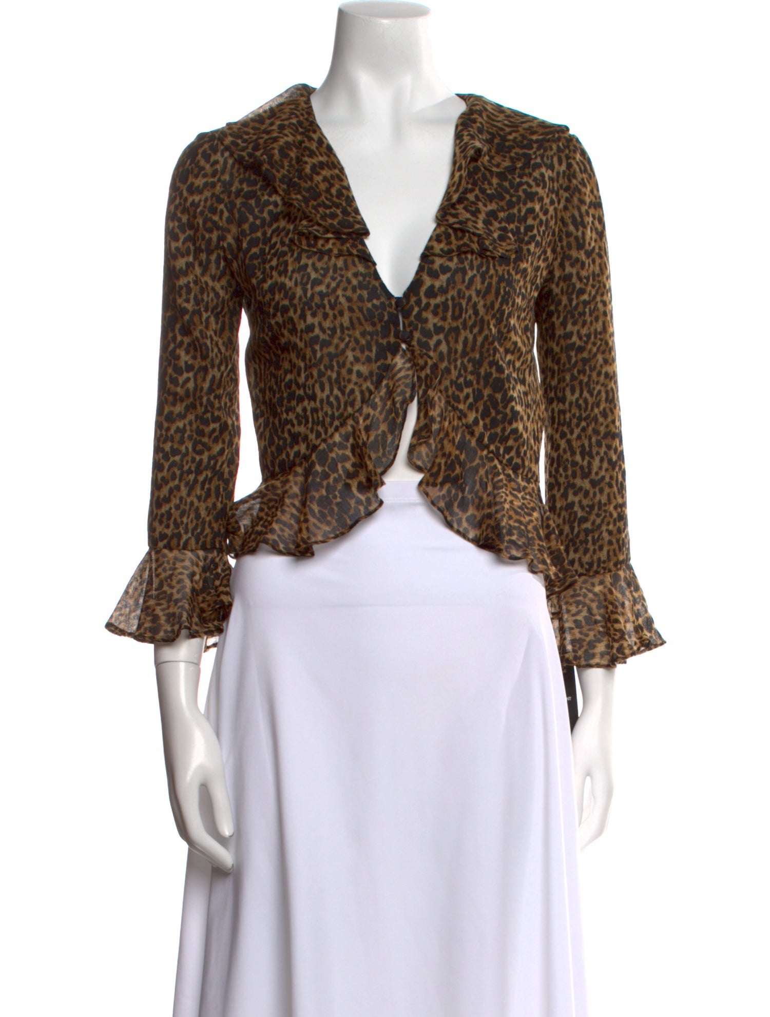 Saint Laurent Wool Animal Print Crop Top w/ Tags