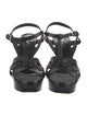 Saint Laurent Leather Cutout Accent T-Strap Sandals