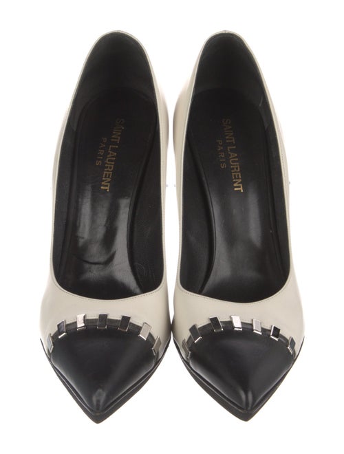 Saint Laurent Leather Colorblock Pattern Pumps