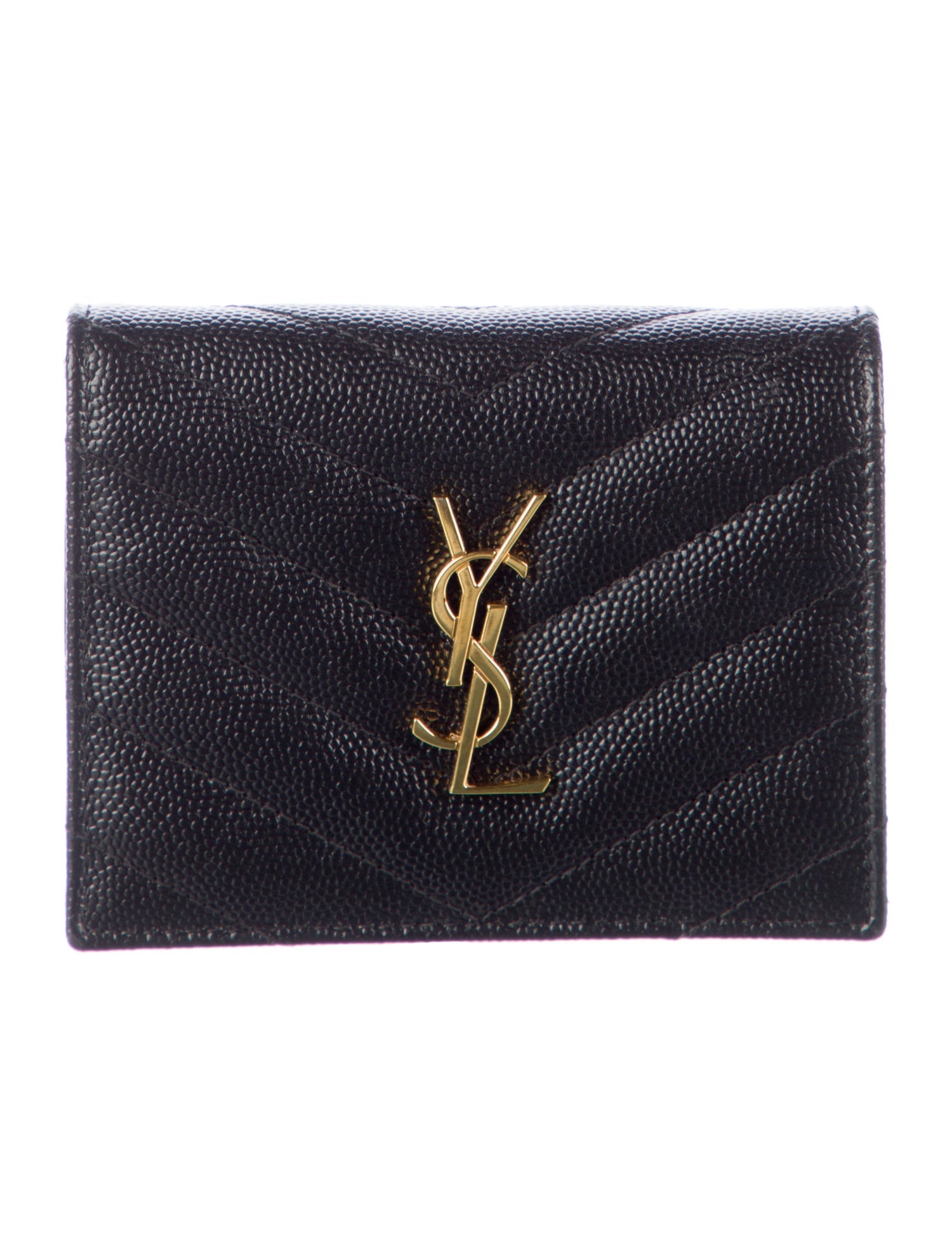 Saint Laurent Chevron Leather Wallet