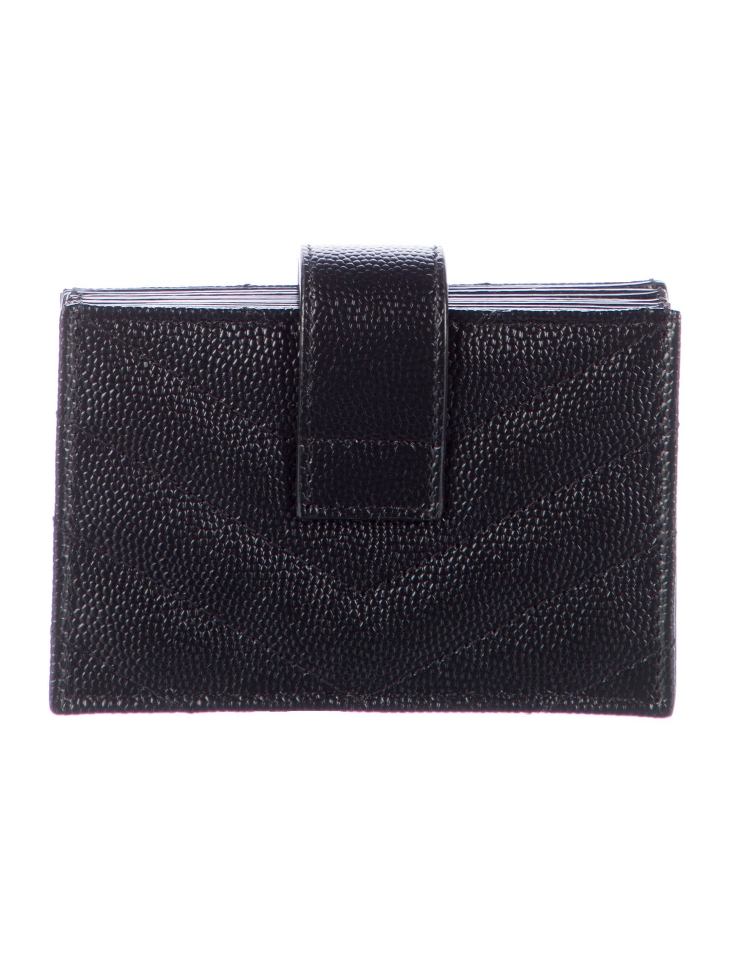 Saint Laurent Monogram Zipper Card Case Leather Compact Wallet
