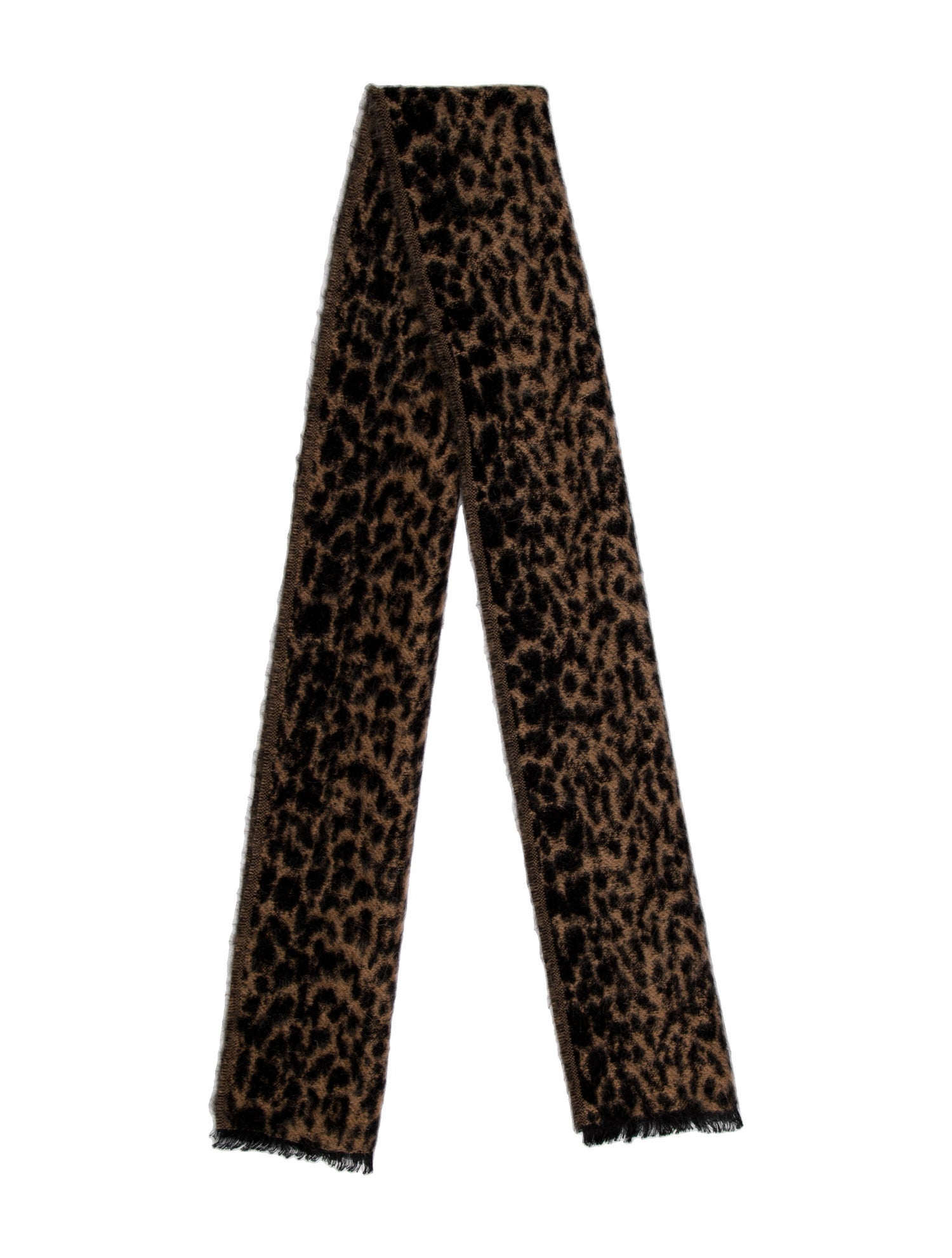 Saint Laurent Wool Animal Print Scarf