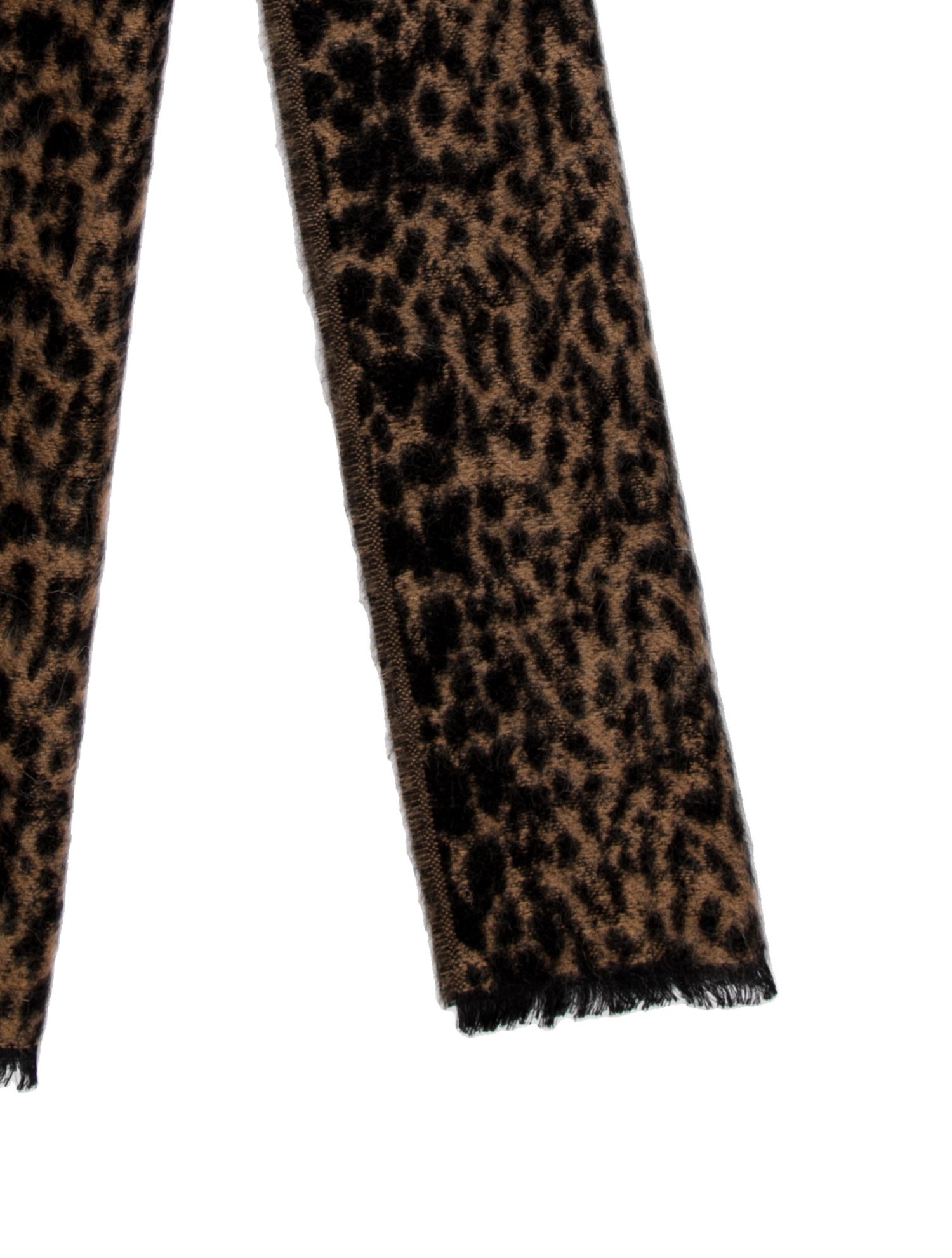 Saint Laurent Wool Animal Print Scarf