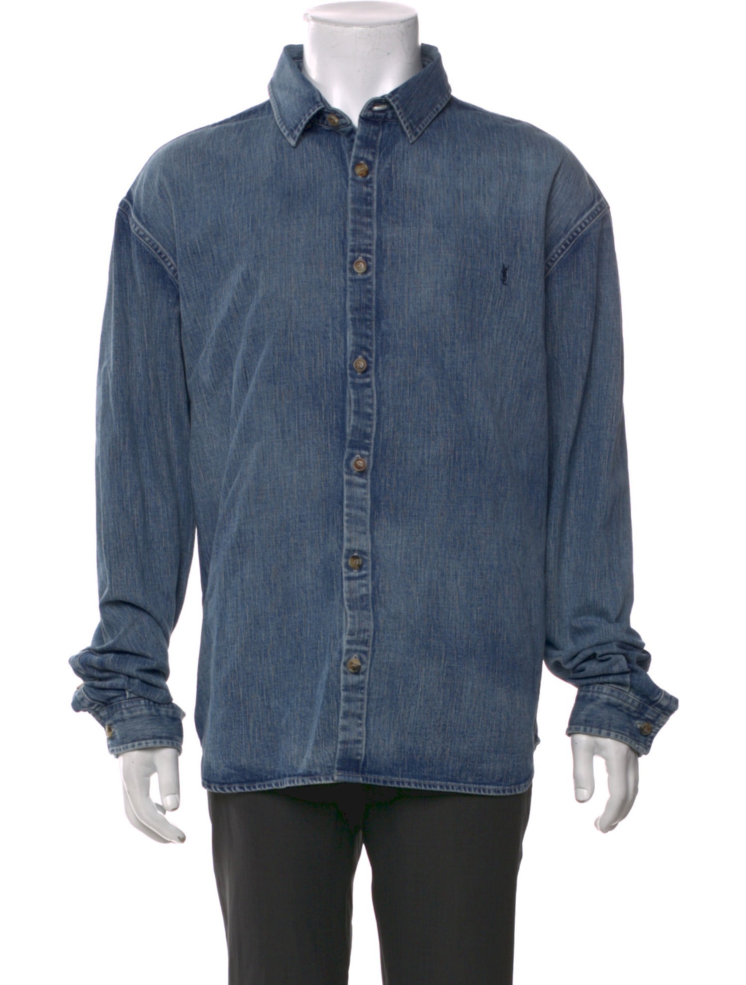 Saint Laurent 2024 Long Sleeve Denim Shirt