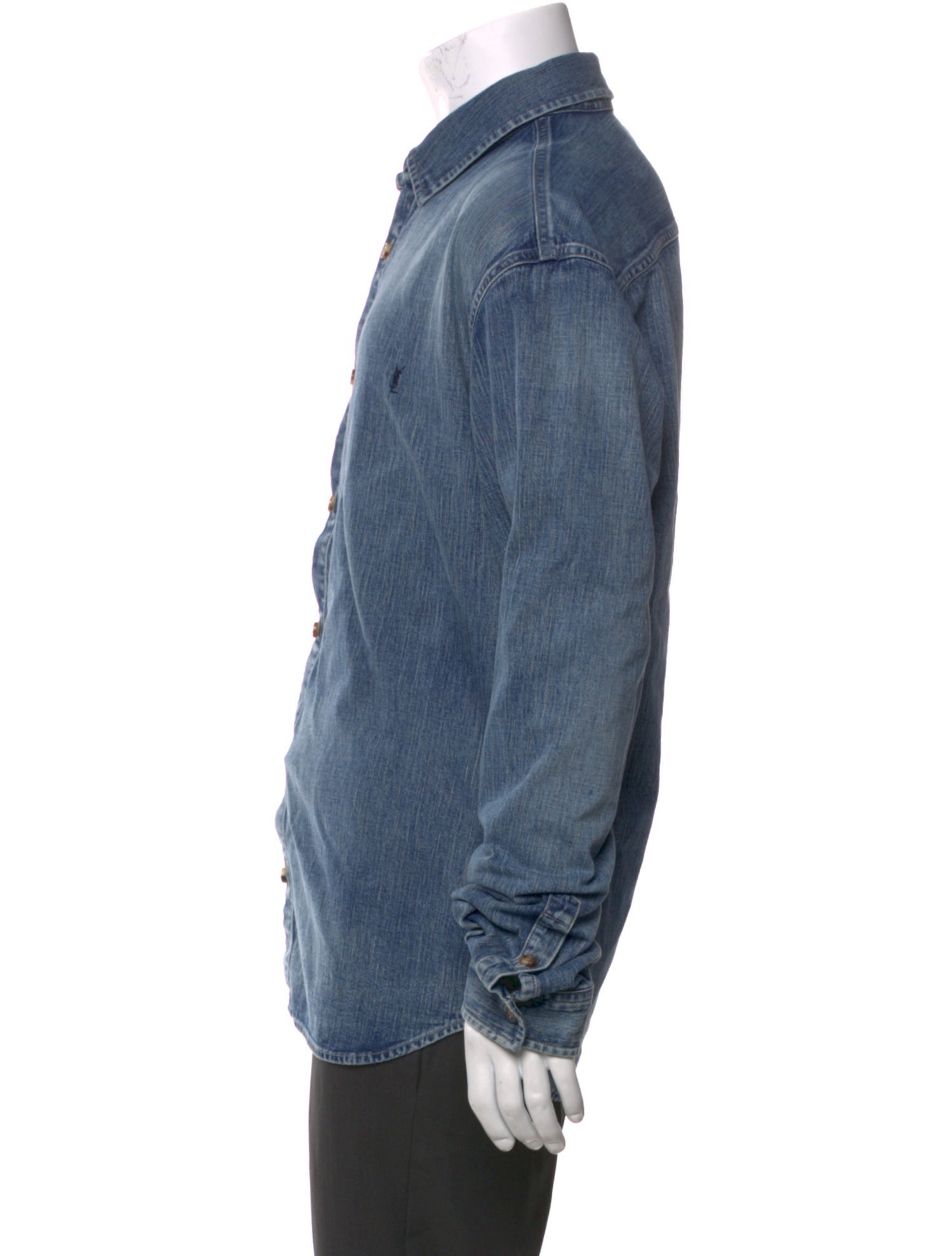 Saint Laurent 2024 Long Sleeve Denim Shirt