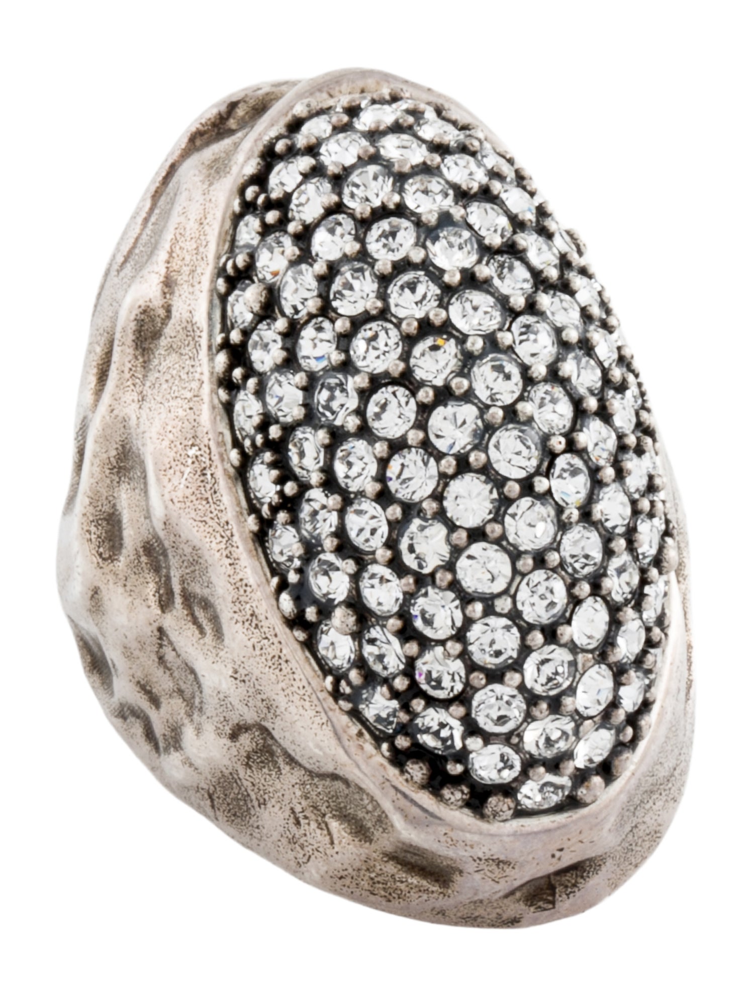 Saint Laurent Crystal Embellished Cocktail Ring