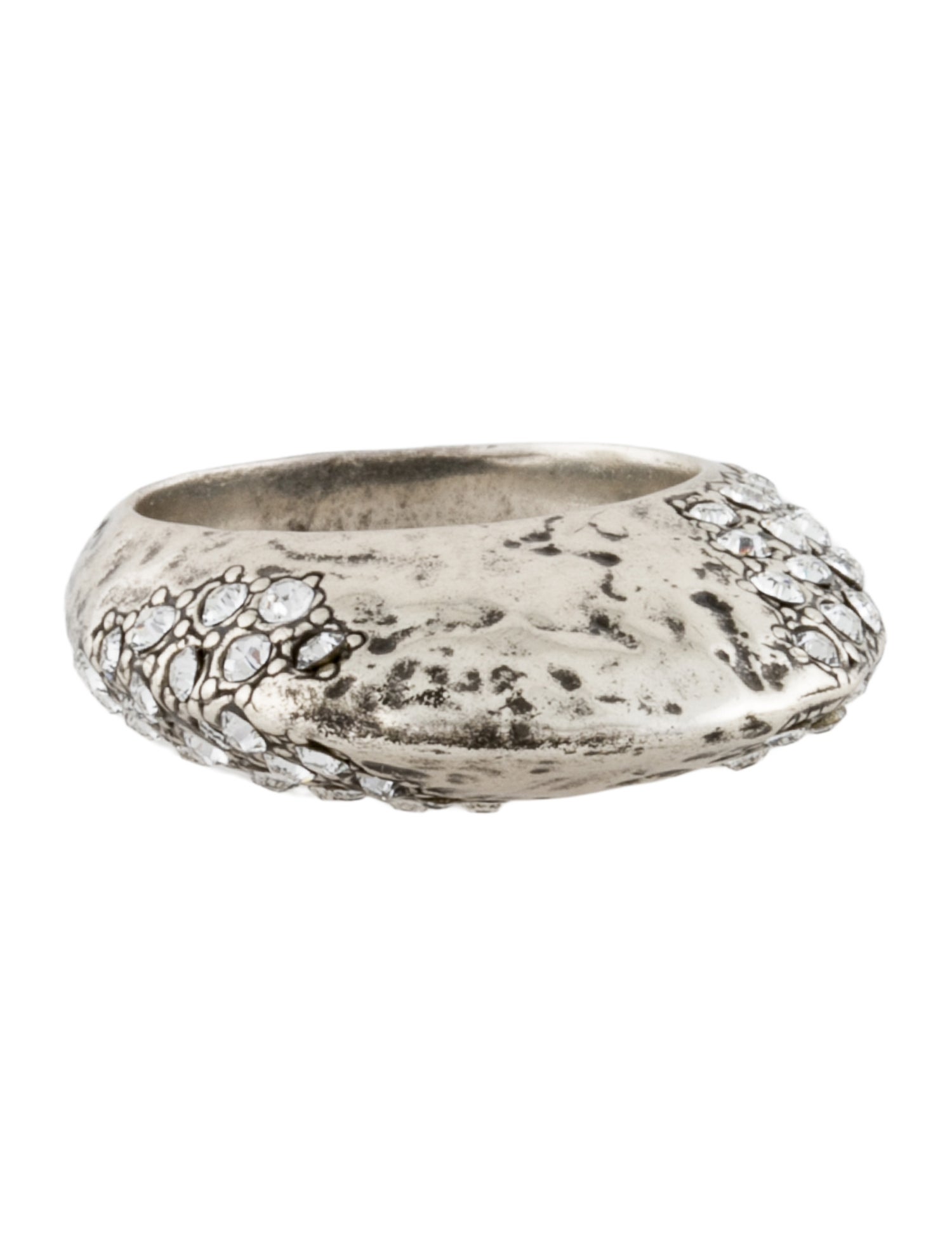 Saint Laurent Crystal Bague Oeuf Arty Cocktail Ring