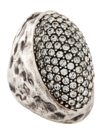 Saint Laurent Crystal Embellished Cocktail Ring