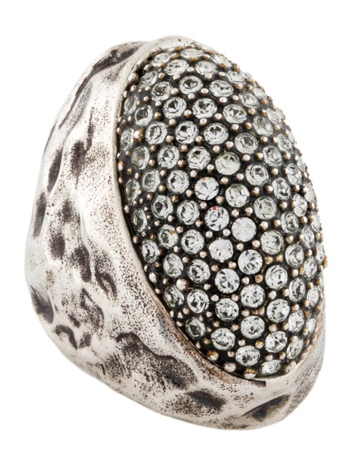Saint Laurent Crystal Embellished Cocktail Ring