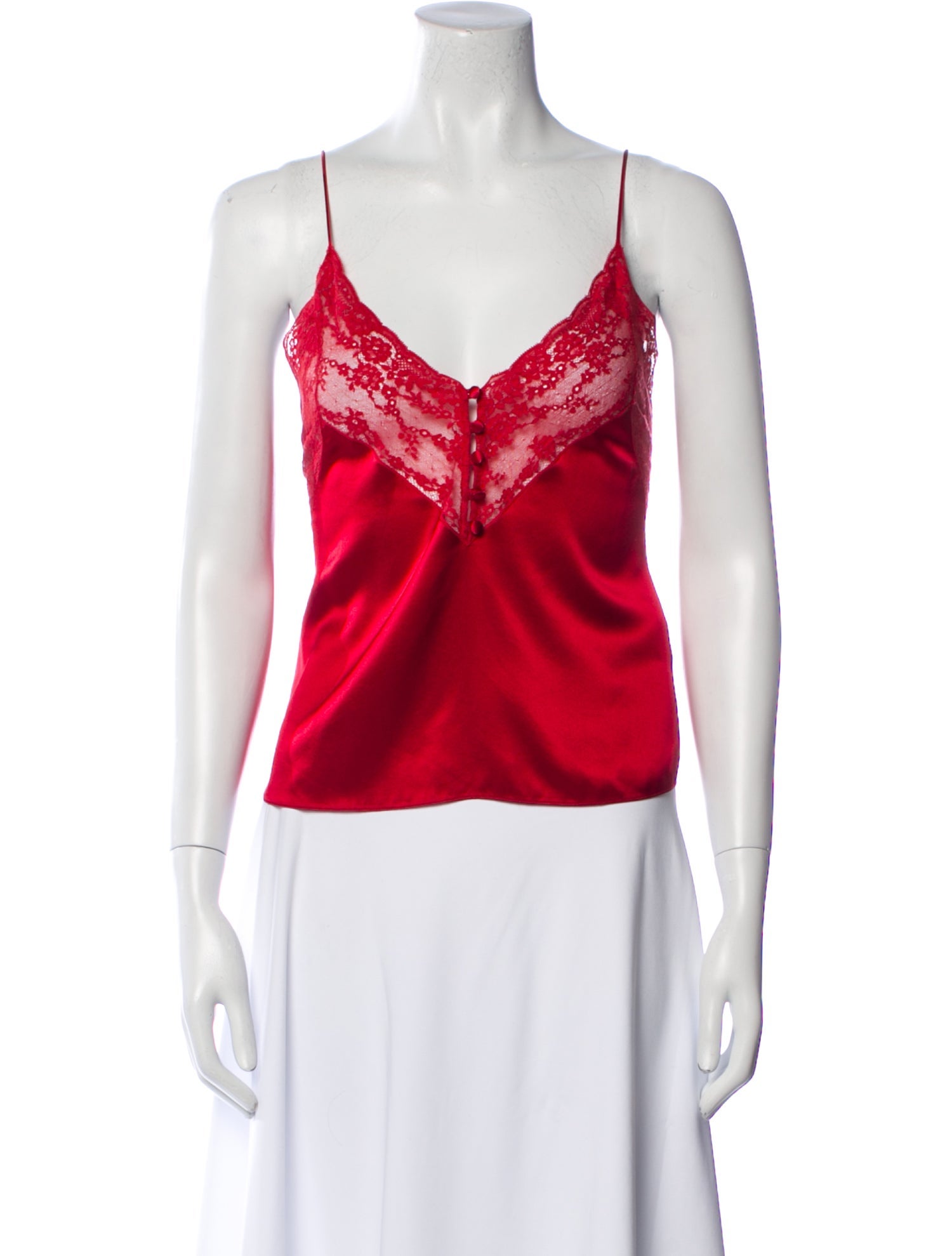 Saint Laurent Silk V-Neck Top