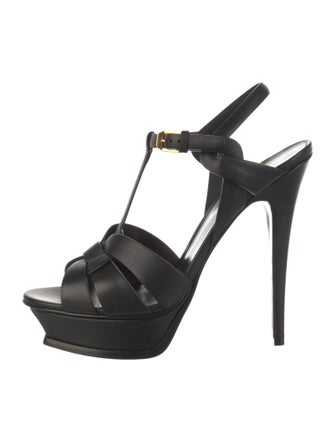 Saint Laurent Leather T-Strap Sandals