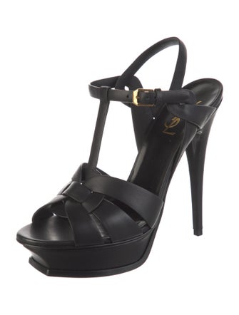 Saint Laurent Leather T-Strap Sandals
