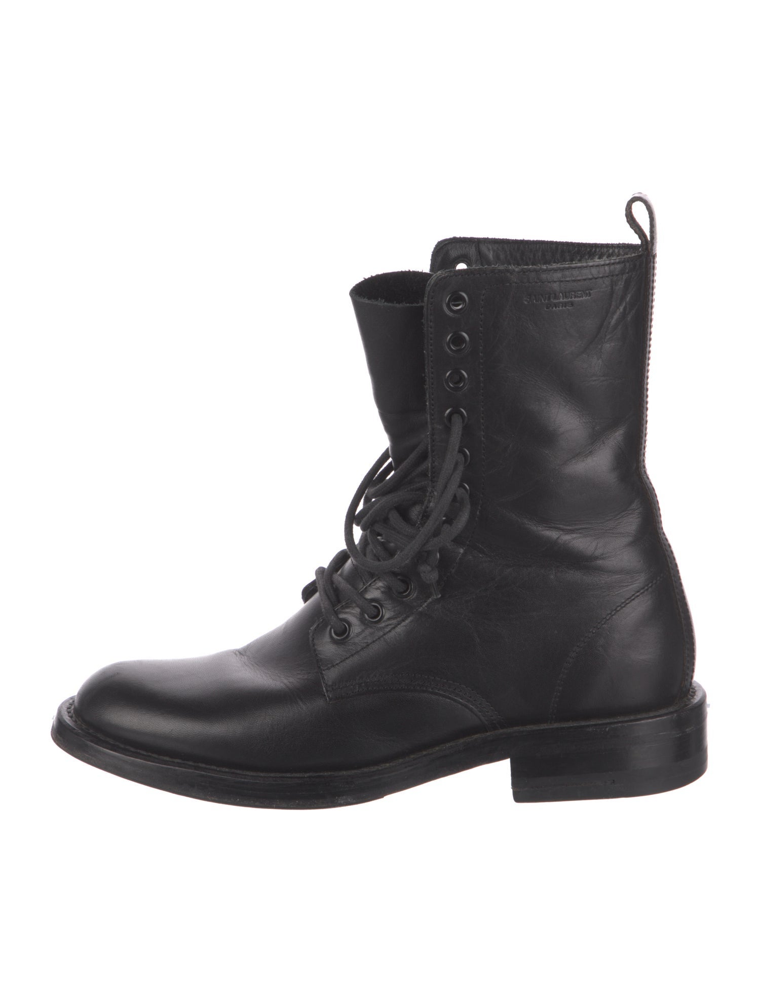 Saint Laurent Leather Lace-Up Boots