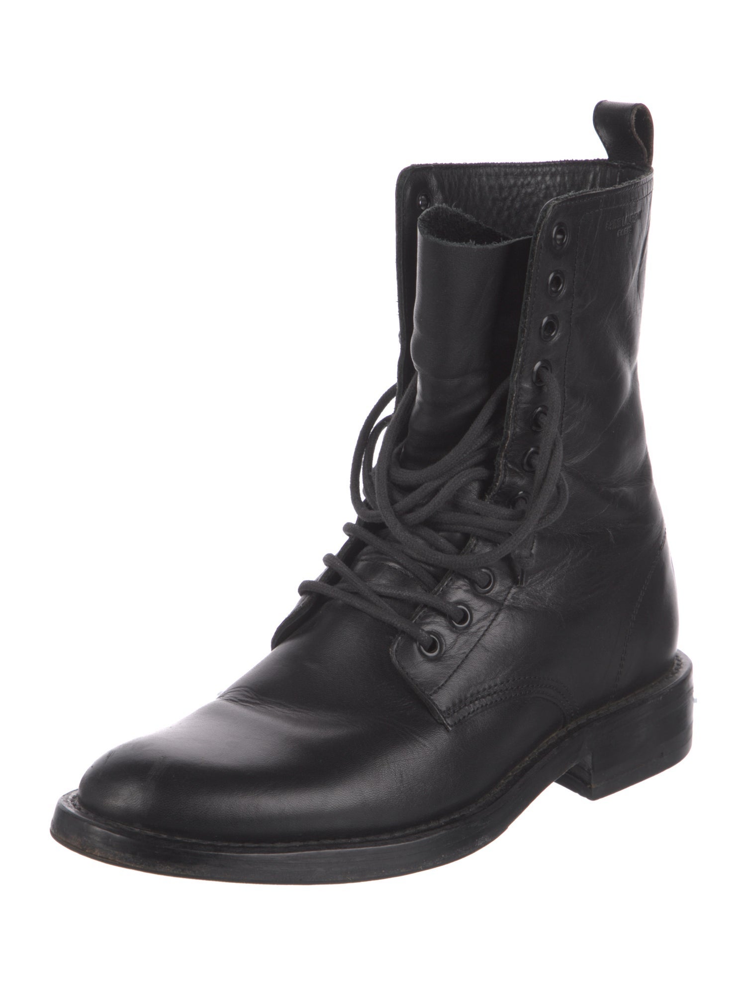 Saint Laurent Leather Lace-Up Boots