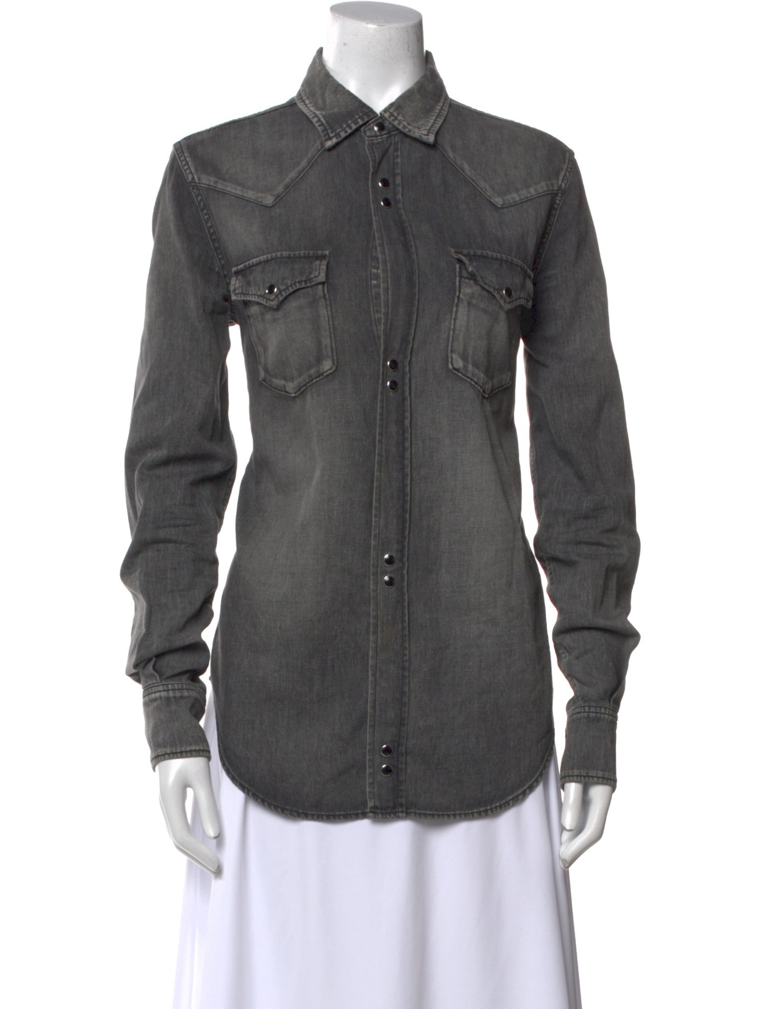 Saint Laurent 2019 Long Sleeve Button-Up Top