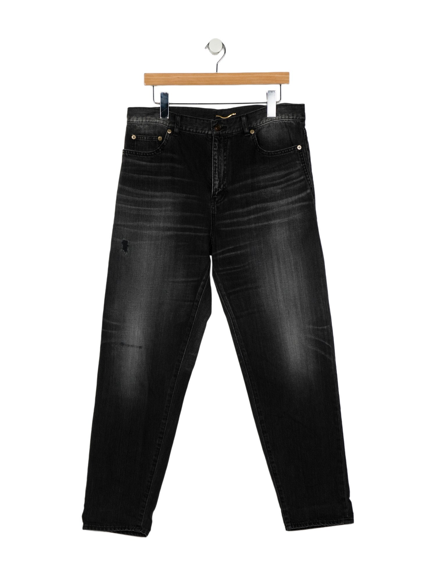 Saint Laurent High-Rise Straight Leg Jeans