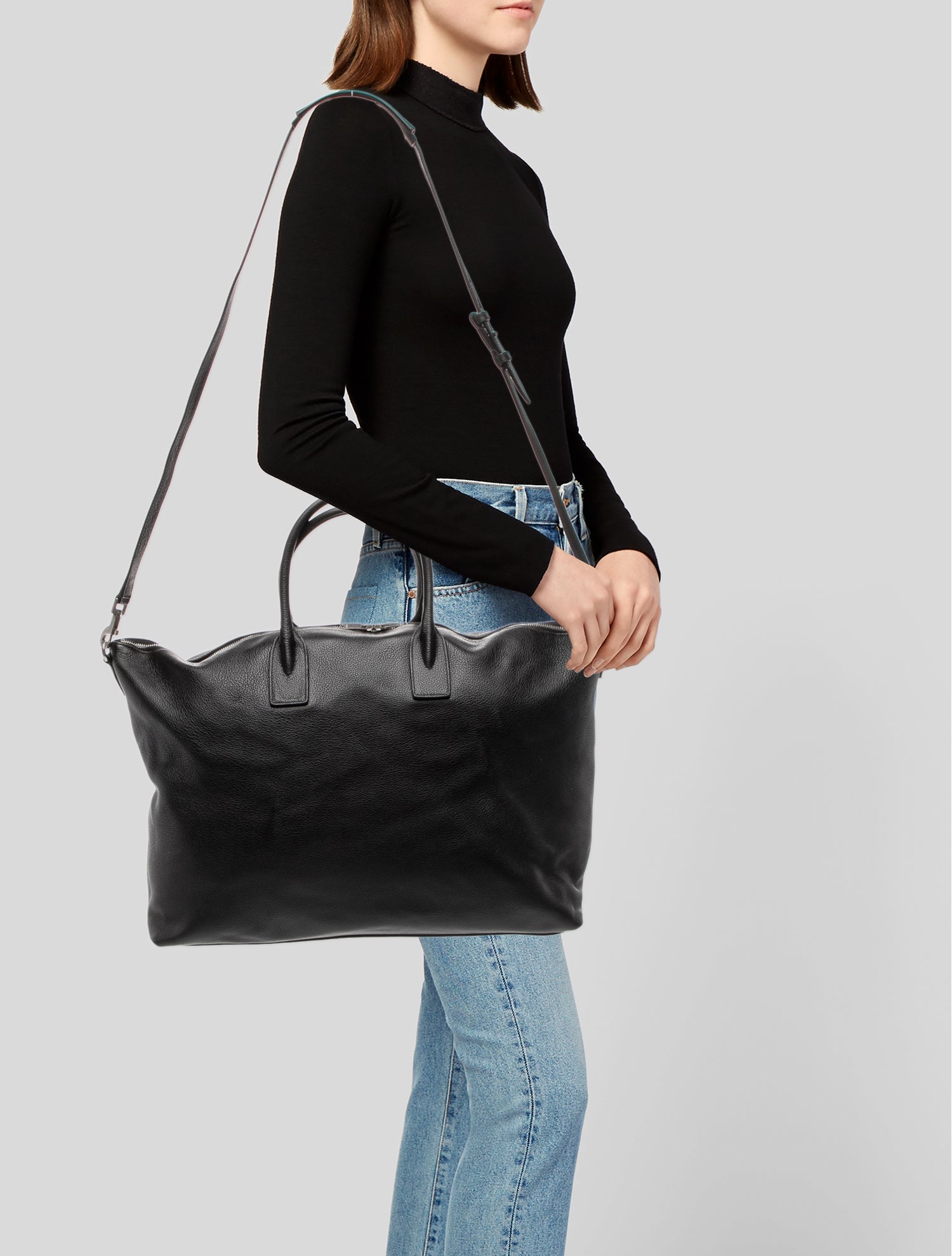 Saint Laurent Leather Bowling Bag