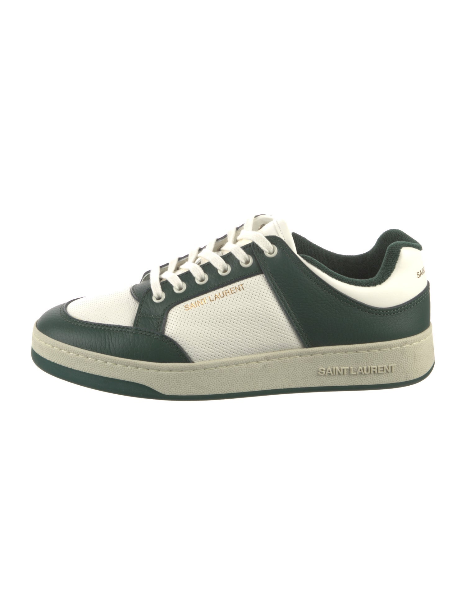 Saint Laurent Leather Colorblock Pattern Sneakers