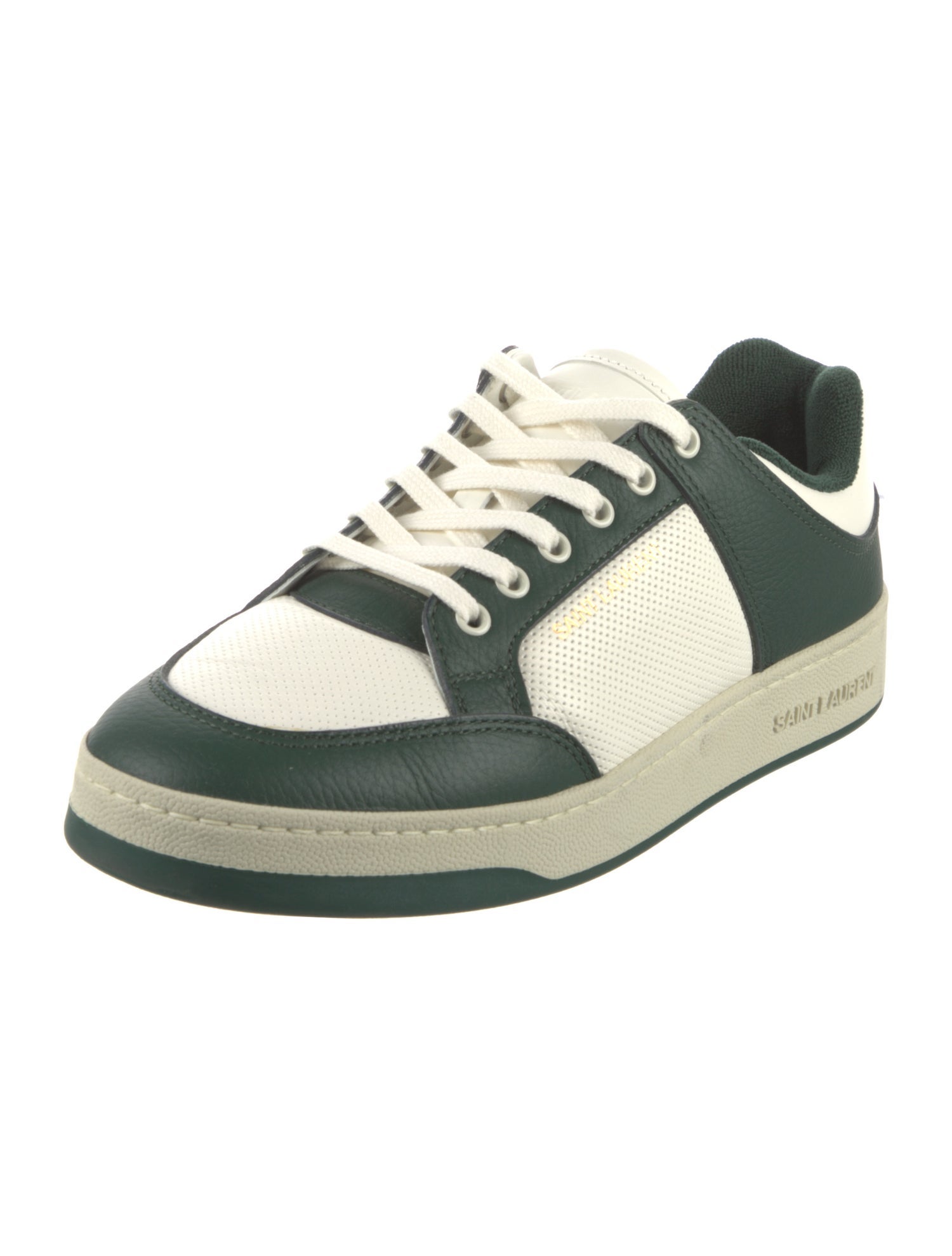 Saint Laurent Leather Colorblock Pattern Sneakers
