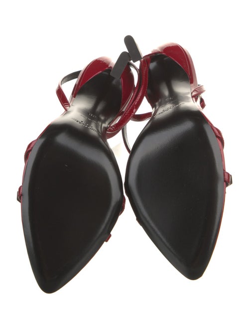 Saint Laurent Patent Leather Crystal Embellishments Sandals
