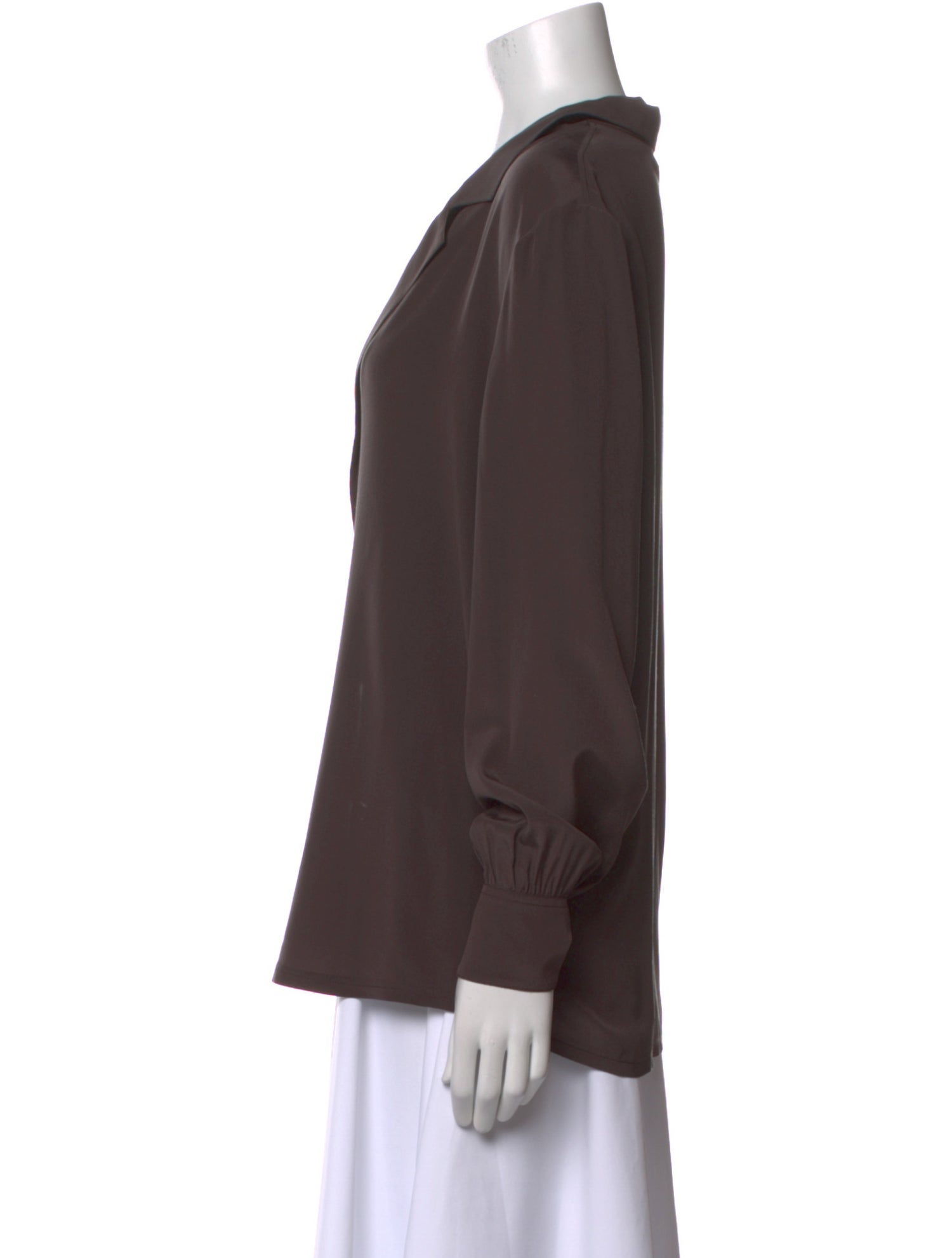 Saint Laurent V-Neck Long Sleeve Blouse