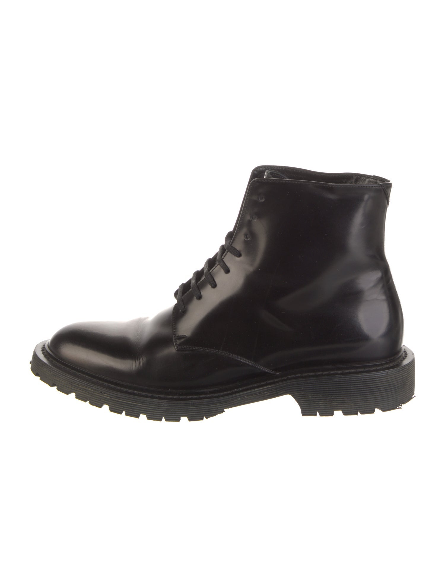 Saint Laurent Patent Leather Combat Boots
