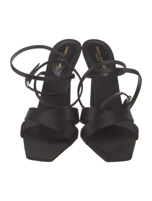 Saint Laurent Satin Crystal Embellishments Sandals