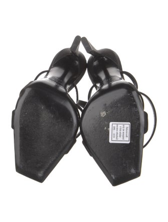 Saint Laurent Satin Crystal Embellishments Sandals