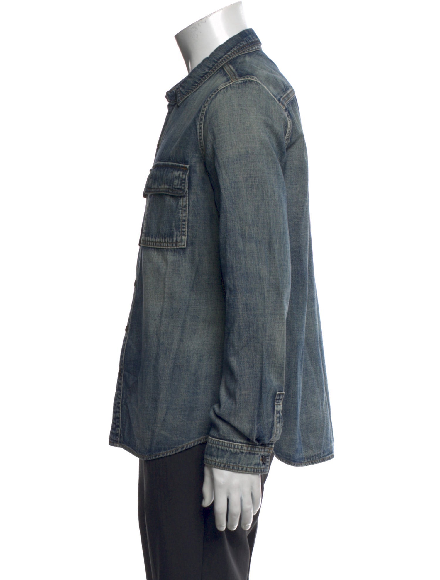 Saint Laurent 2021 Long Sleeve Denim Shirt