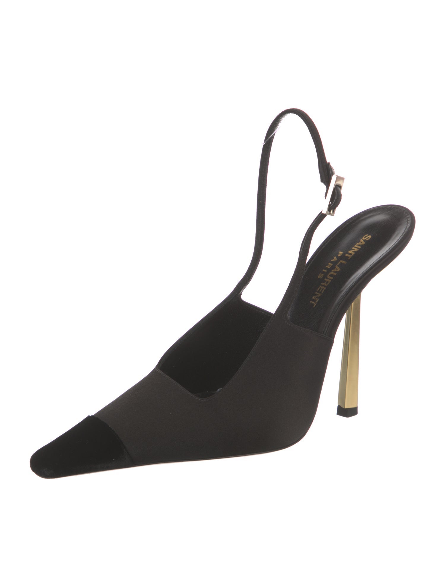 Saint Laurent Colorblock Pattern Slingback Pumps