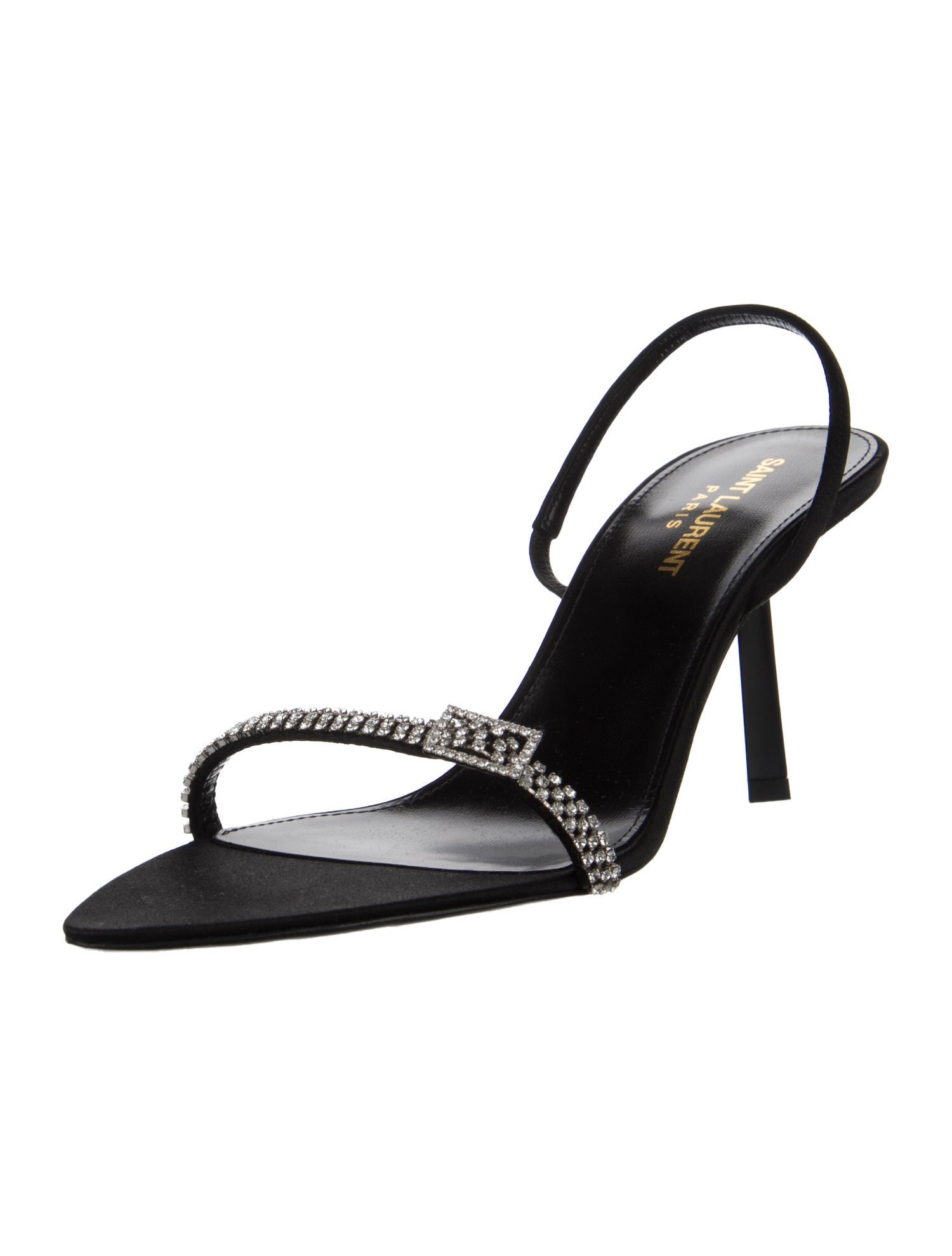 Saint Laurent Satin Slingback Sandals w/ Tags