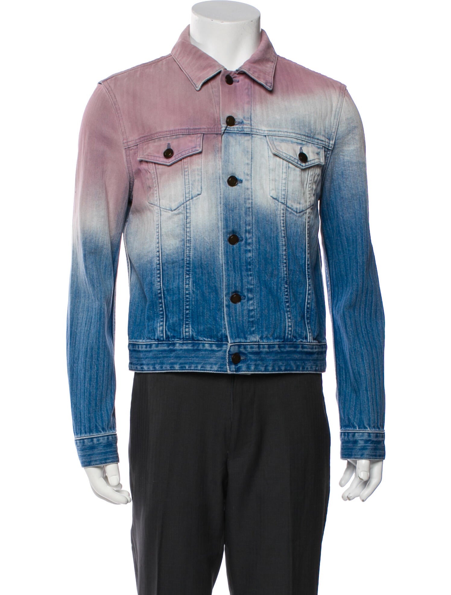 Saint Laurent 2021 Graphic Print Denim Jacket w/ Tags