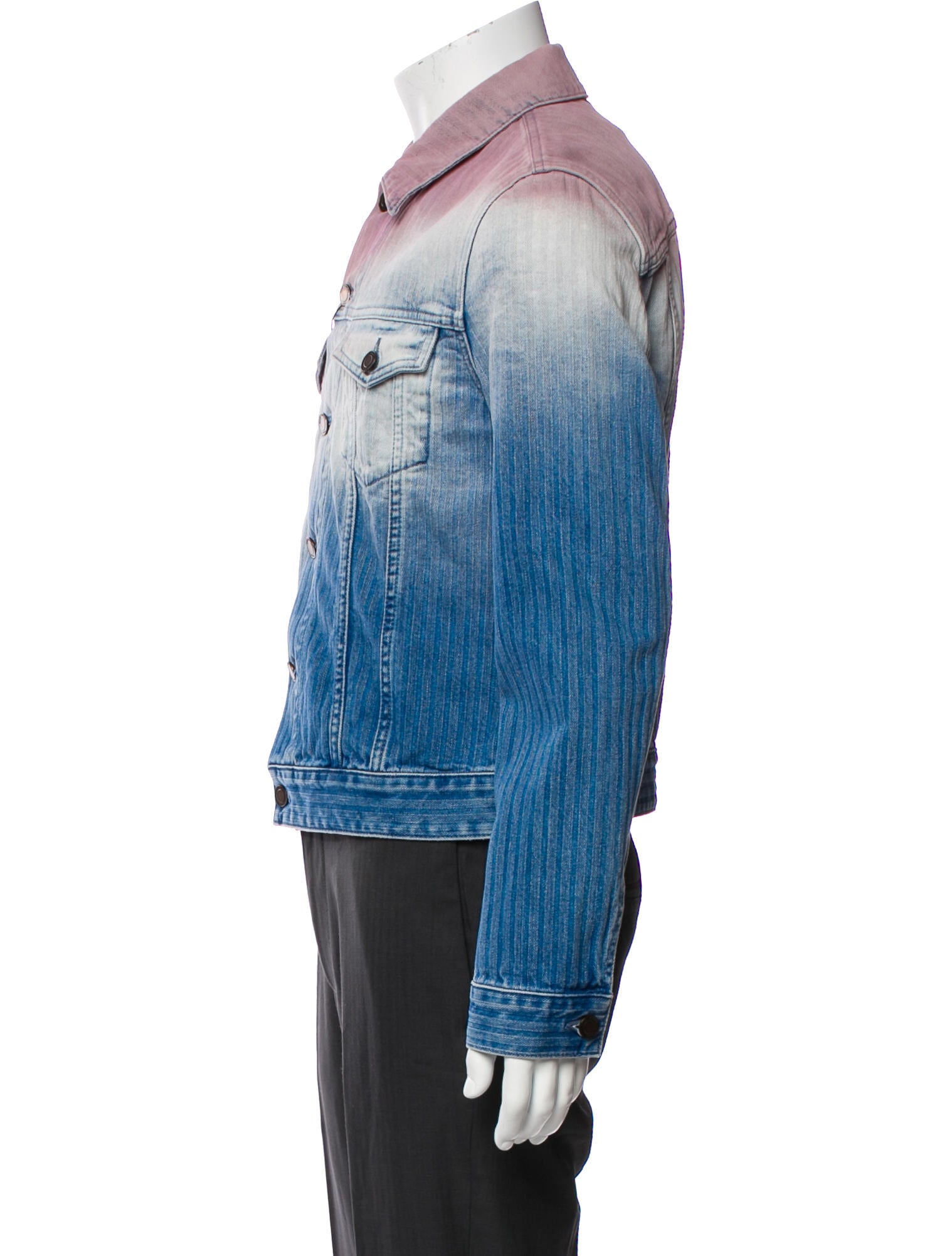 Saint Laurent 2021 Graphic Print Denim Jacket w/ Tags