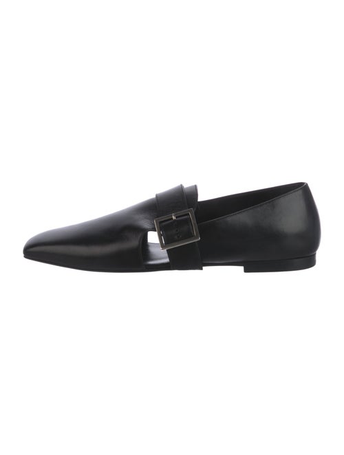 Saint Laurent Leather Cutout Accent Monk Straps