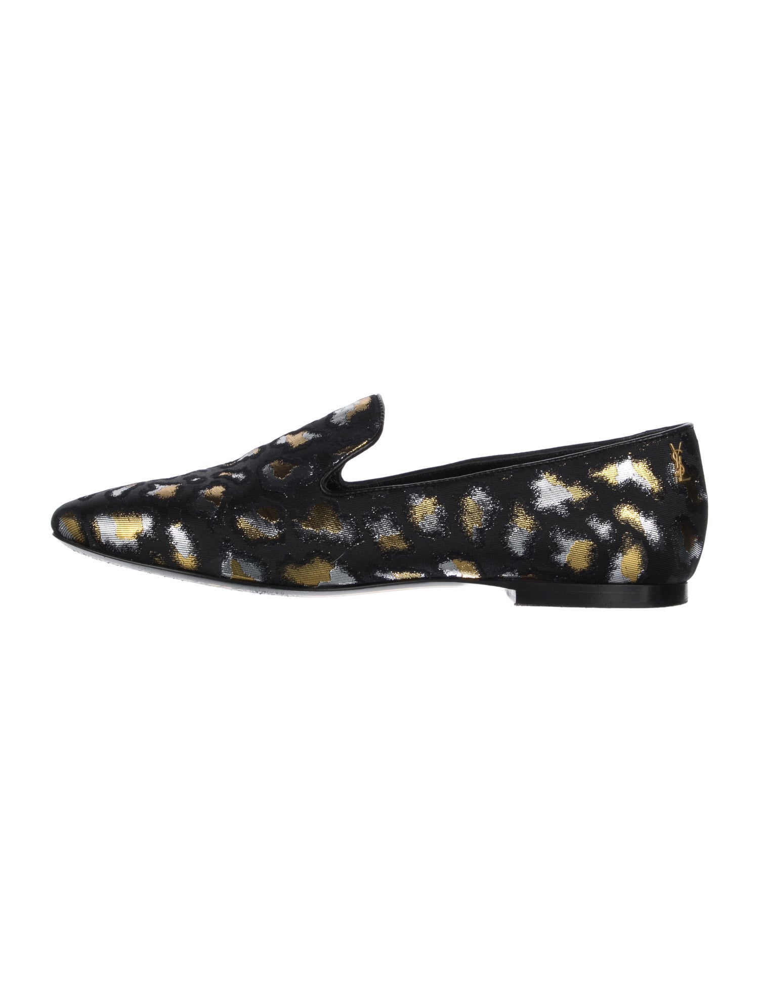 Saint Laurent Printed Glitter Accents Loafers