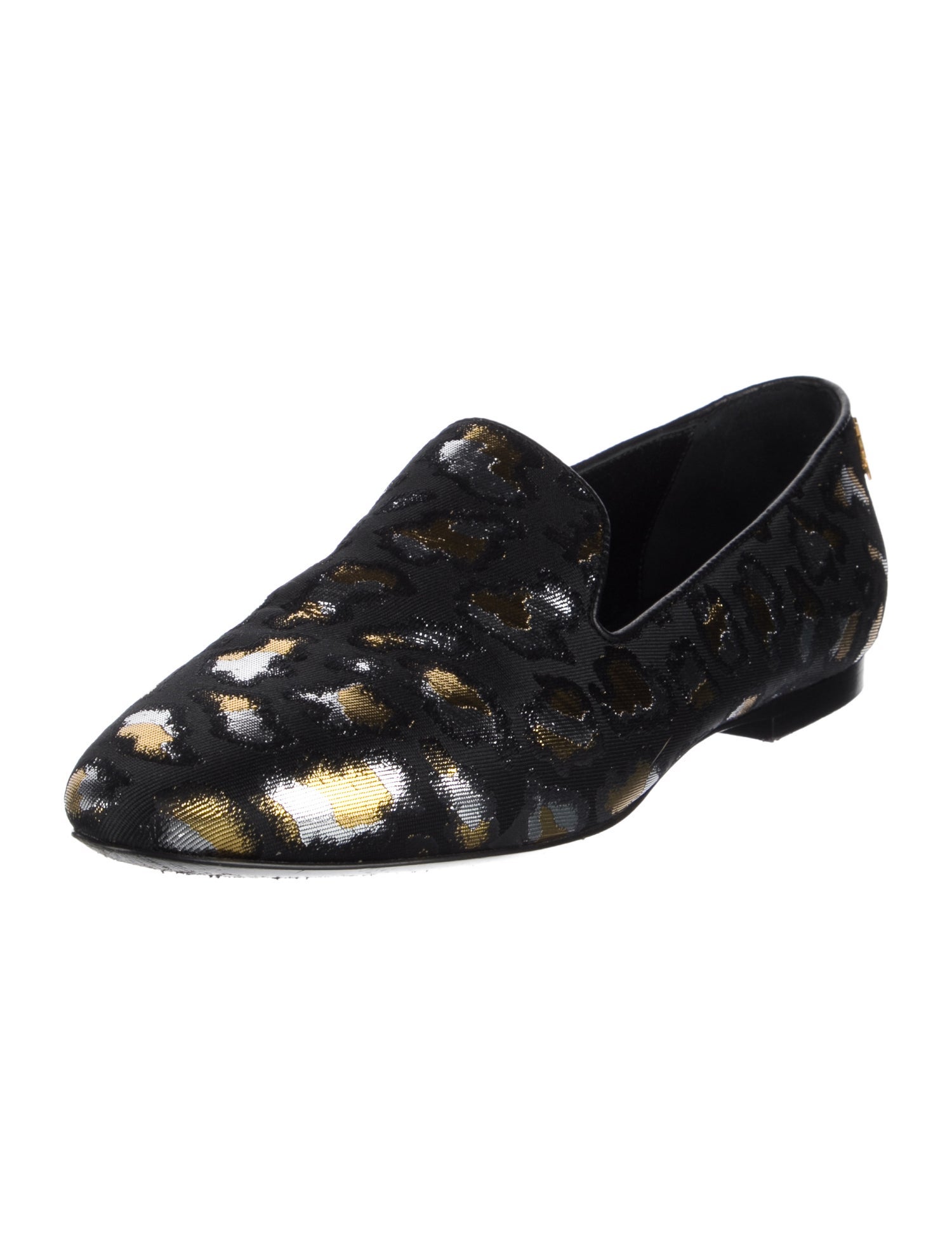 Saint Laurent Printed Glitter Accents Loafers