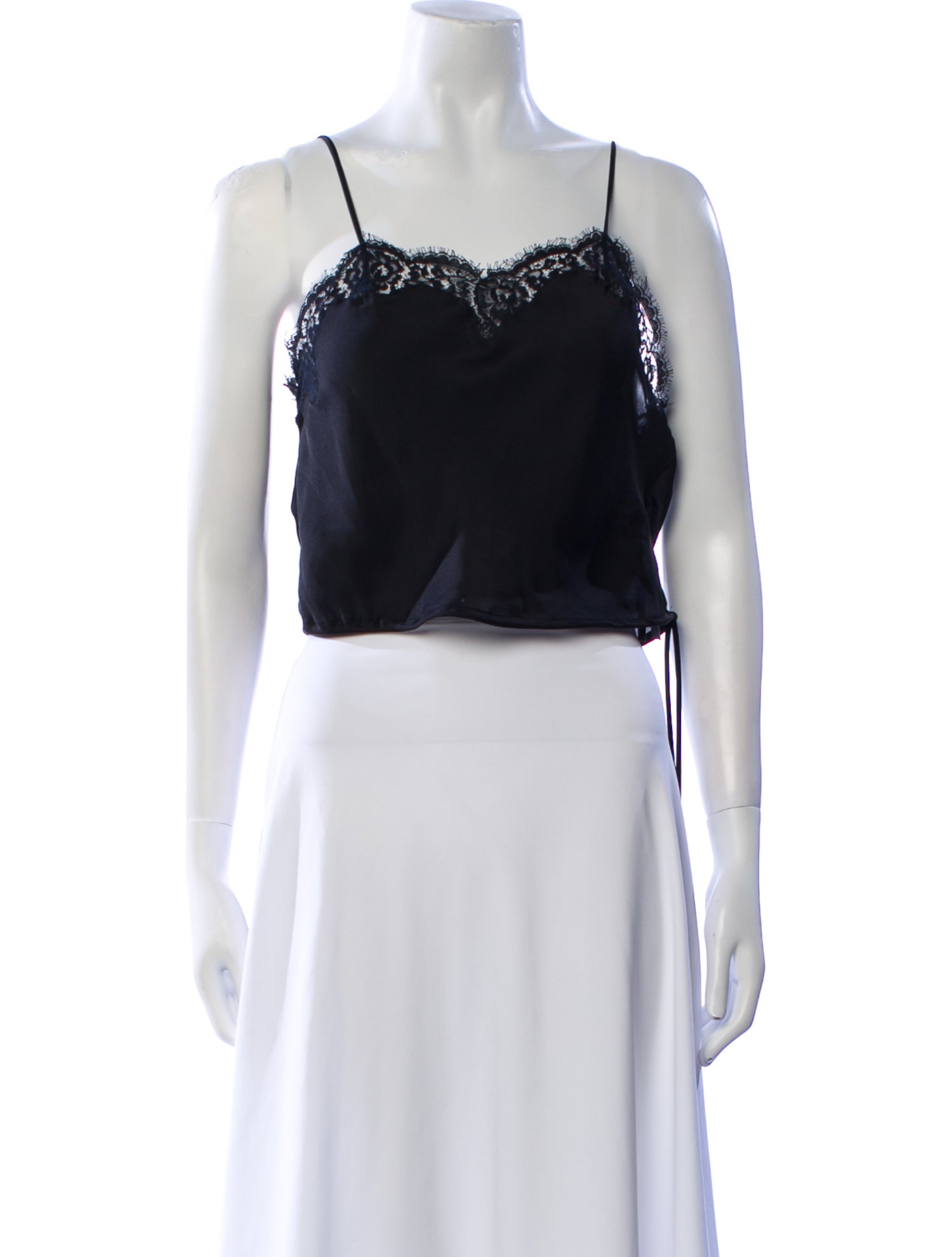 Saint Laurent Silk Square Neckline Crop Top w/ Tags