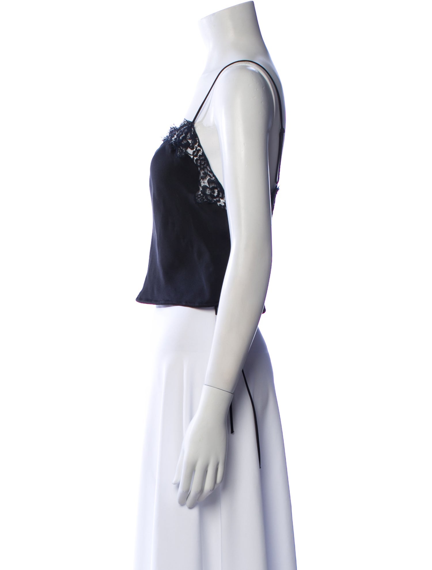 Saint Laurent Silk Square Neckline Crop Top w/ Tags