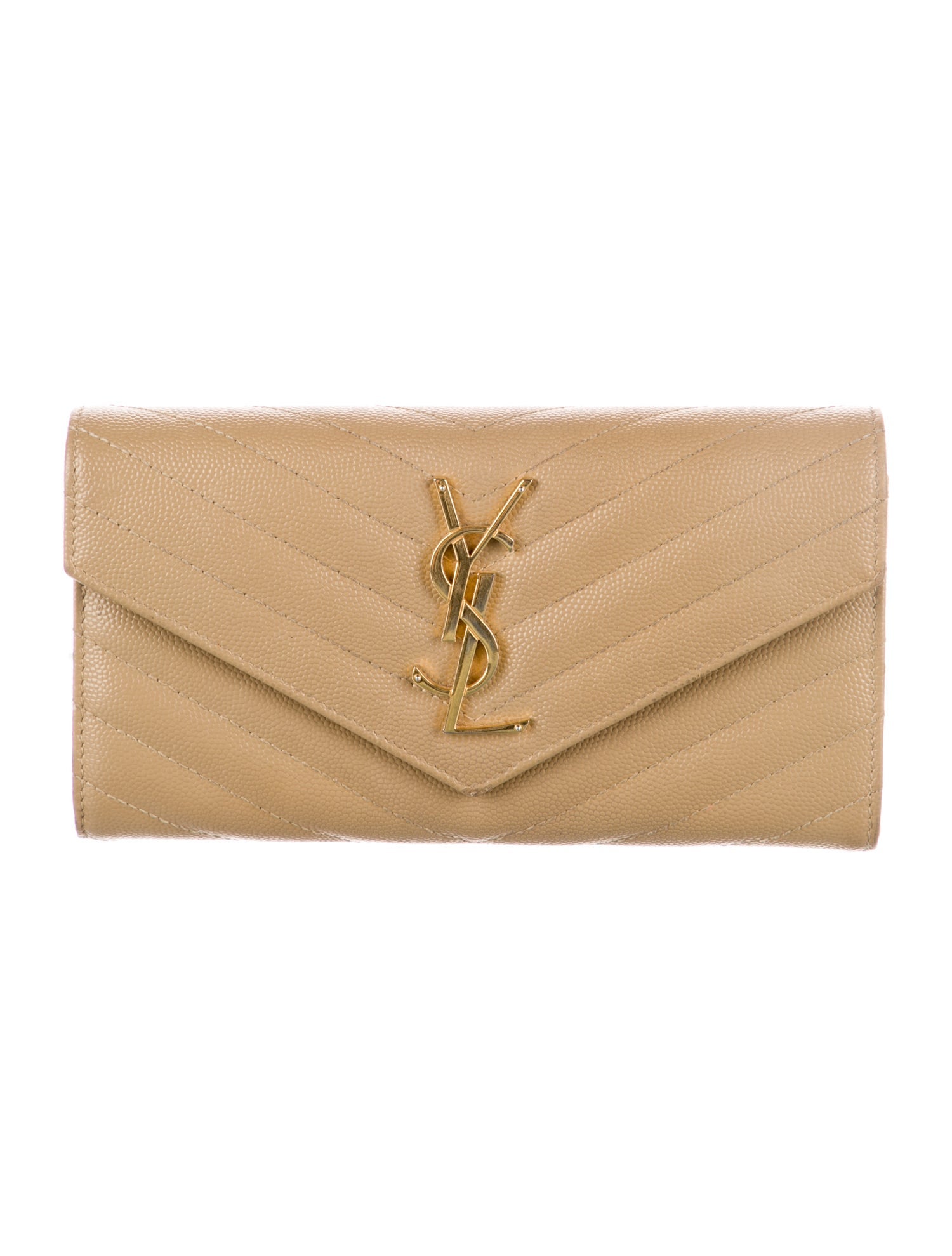 Saint Laurent Chevron Saffiano Leather Wallet