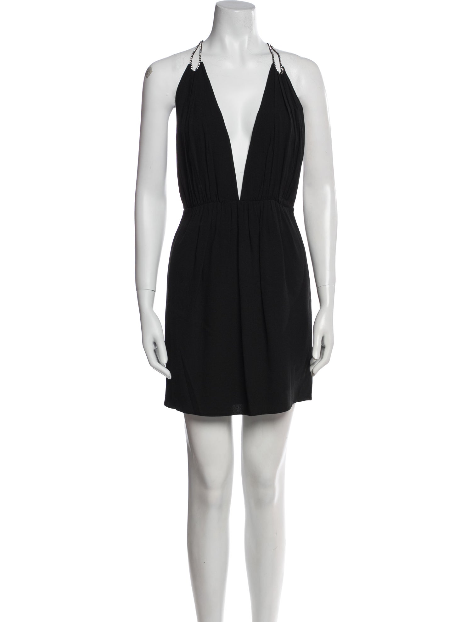 Saint Laurent Plunge Neckline Mini Dress