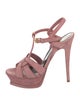 Saint Laurent Suede T-Strap Sandals