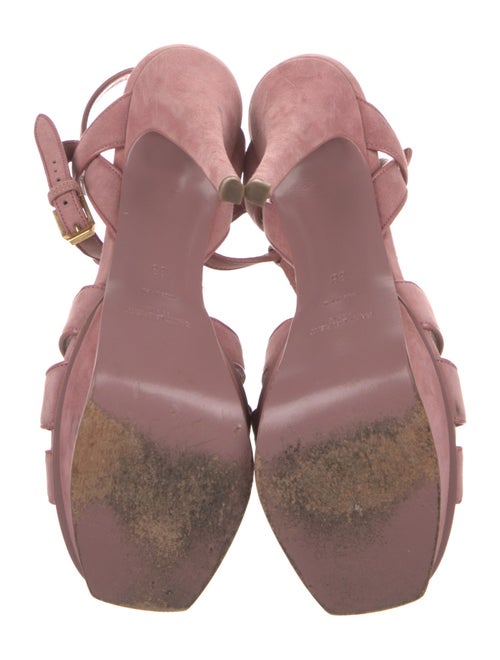 Saint Laurent Suede T-Strap Sandals