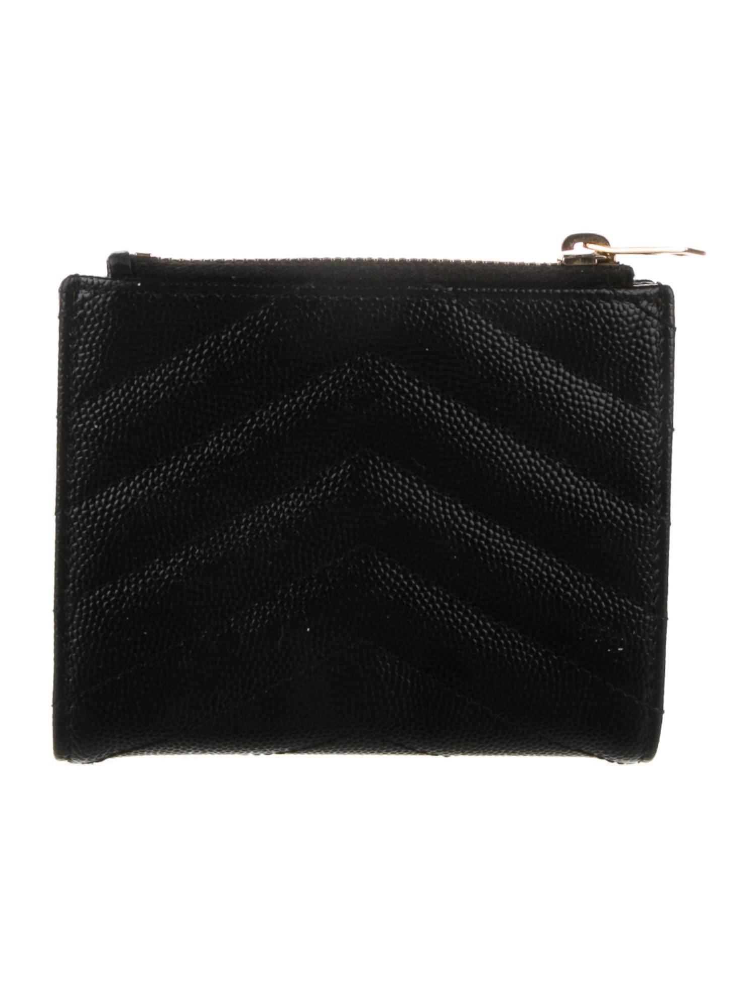 Saint Laurent 2019 Cassandre Monogram Chevron Matelassé Bi-Fold Wallet